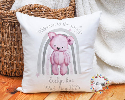 Welcome To The World New Baby Nursery Cushion
