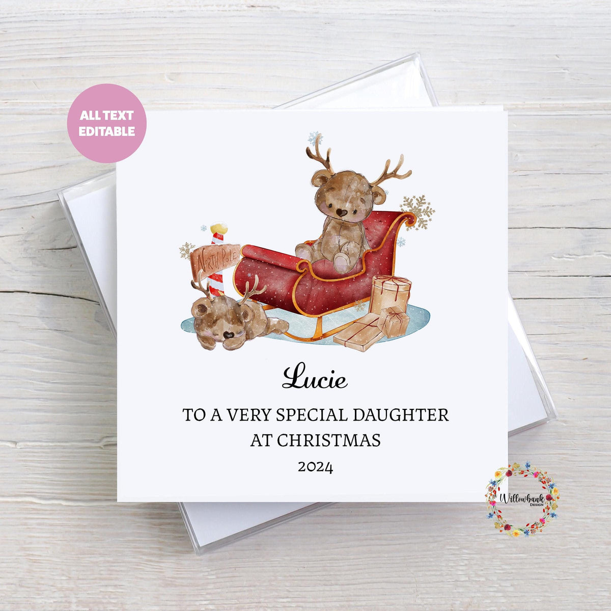 Santa's Sleigh Christmas Card
