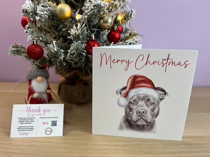 Personalised Bedlington Terrier Christmas Card