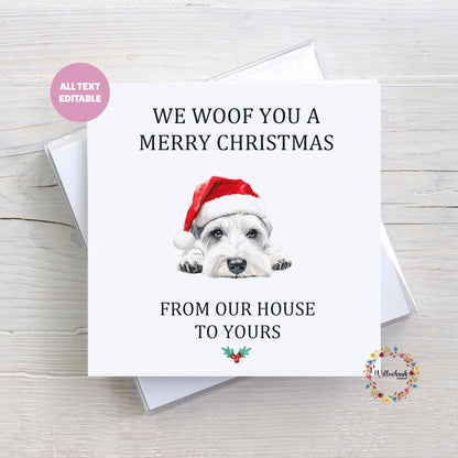 Personalised Miniature Schnauzer Christmas Card