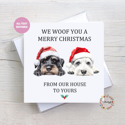 Multipack Personalised Miniature Schnauzer Christmas Card