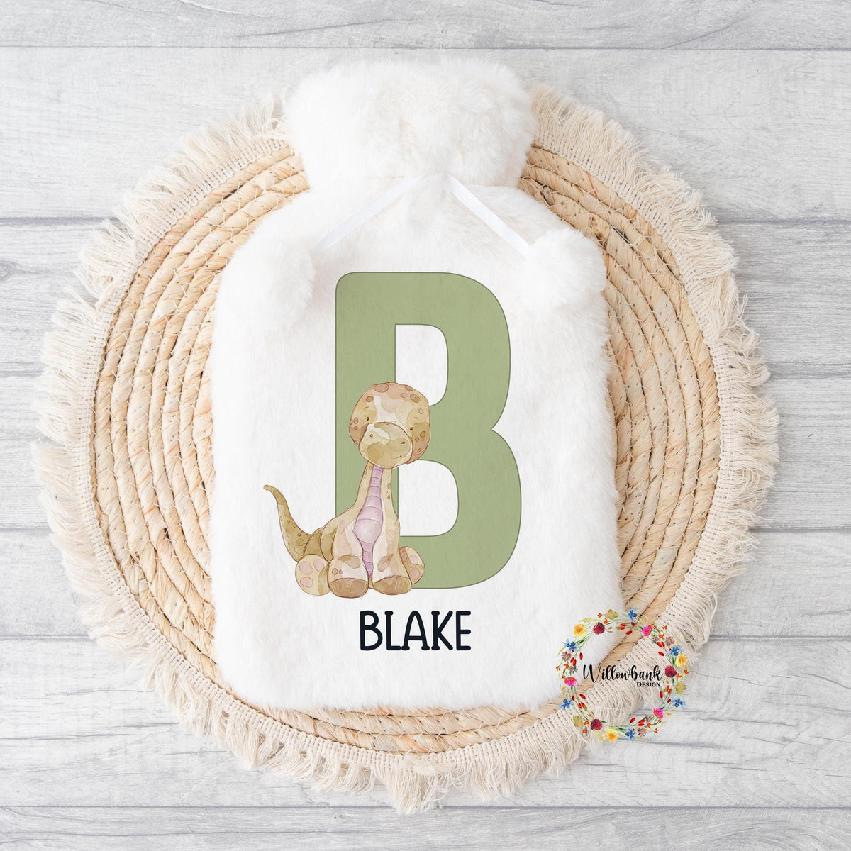 Personalised Dinosaur Hot Water Bottle
