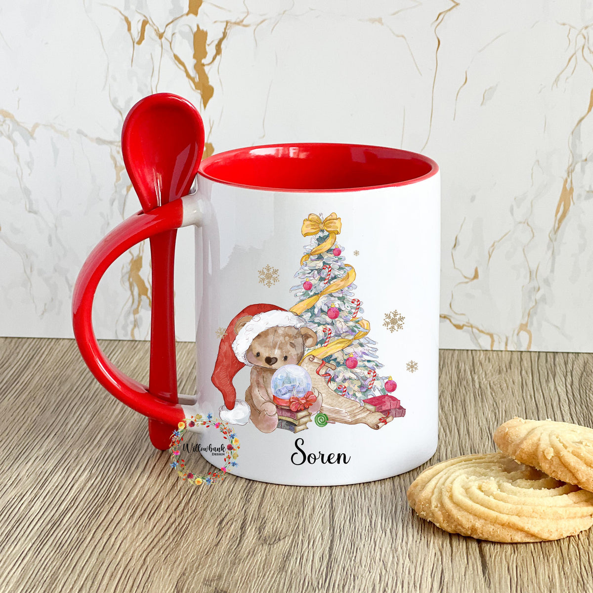 Personalised Christmas Tree Bear Mug l Children's Christmas Mug l Hot Chocolate