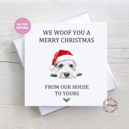 Personalised Miniature Schnauzer Christmas Card