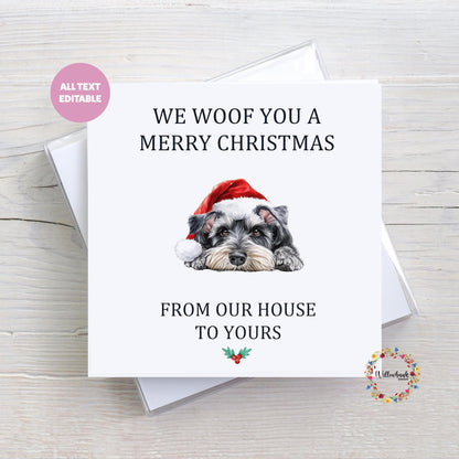 Personalised Miniature Schnauzer Christmas Card