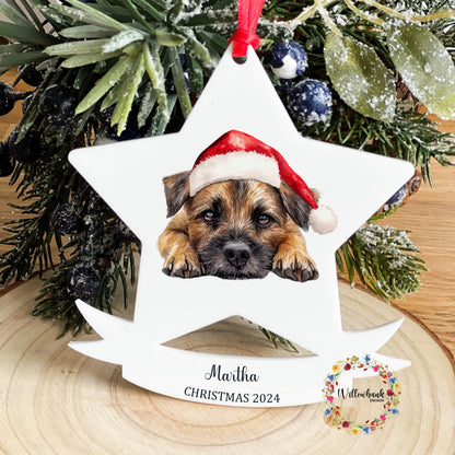 Custom Christmas Dog Tree Star Decoration