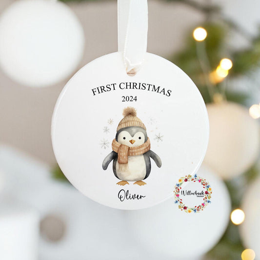 Personalised Penguin Christmas Tree Decoration