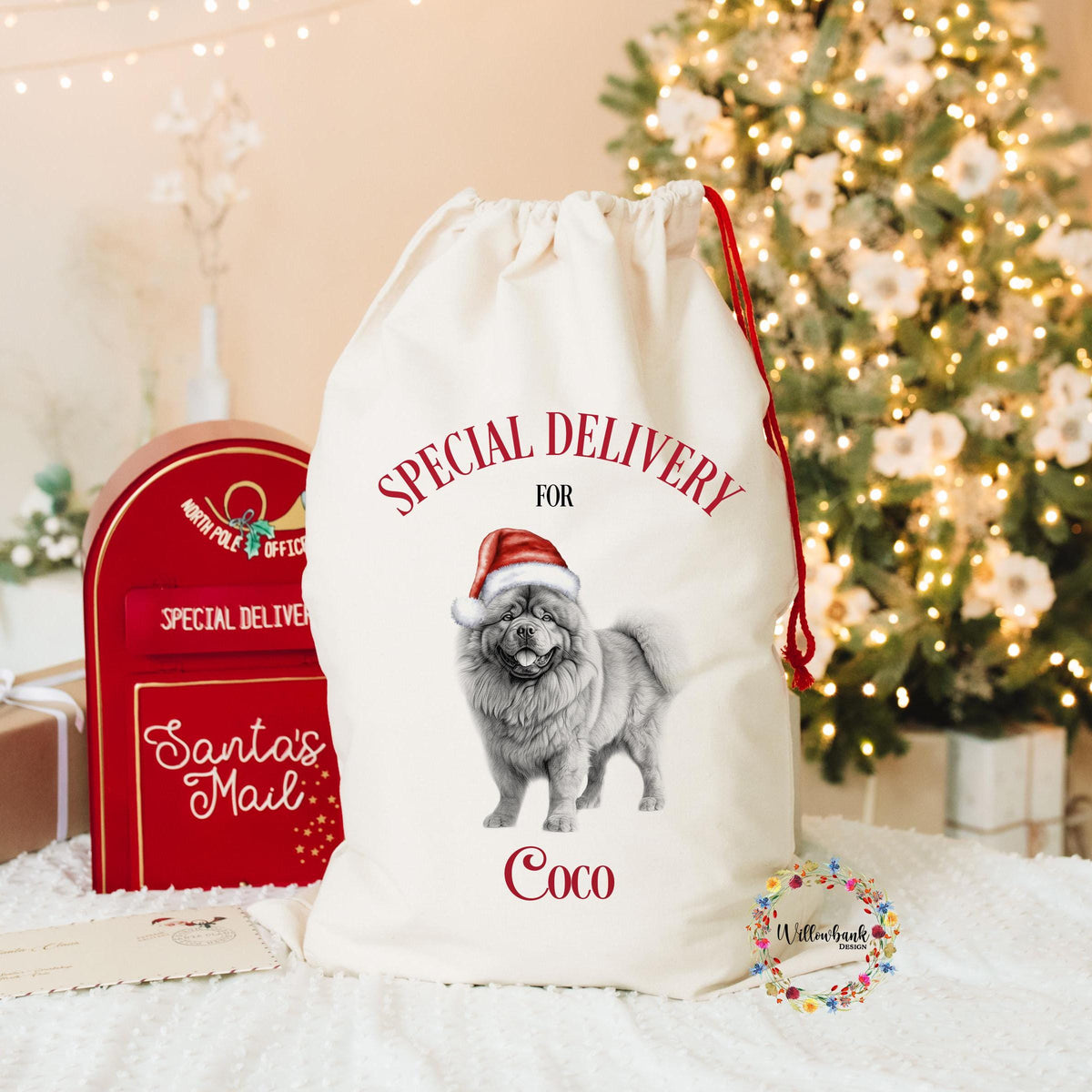 Chow Chow Christmas Santa Sack