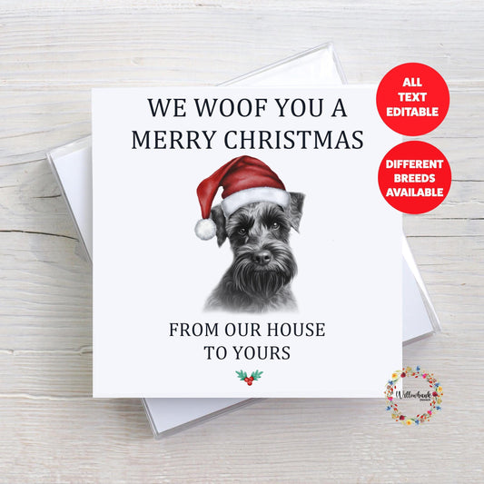 Multipack Sketchy Miniature Schnauzer Christmas Card