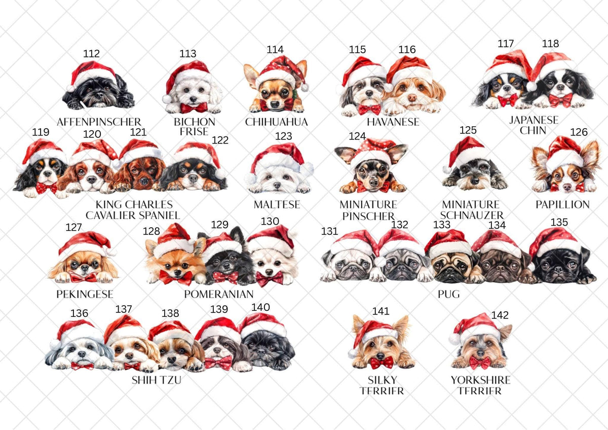 Border Collie Christmas Card l Dog Lover Festive Card l Santa Dogs