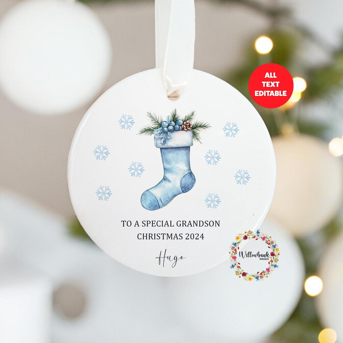 Personalised Christmas Stocking Tree Decoration