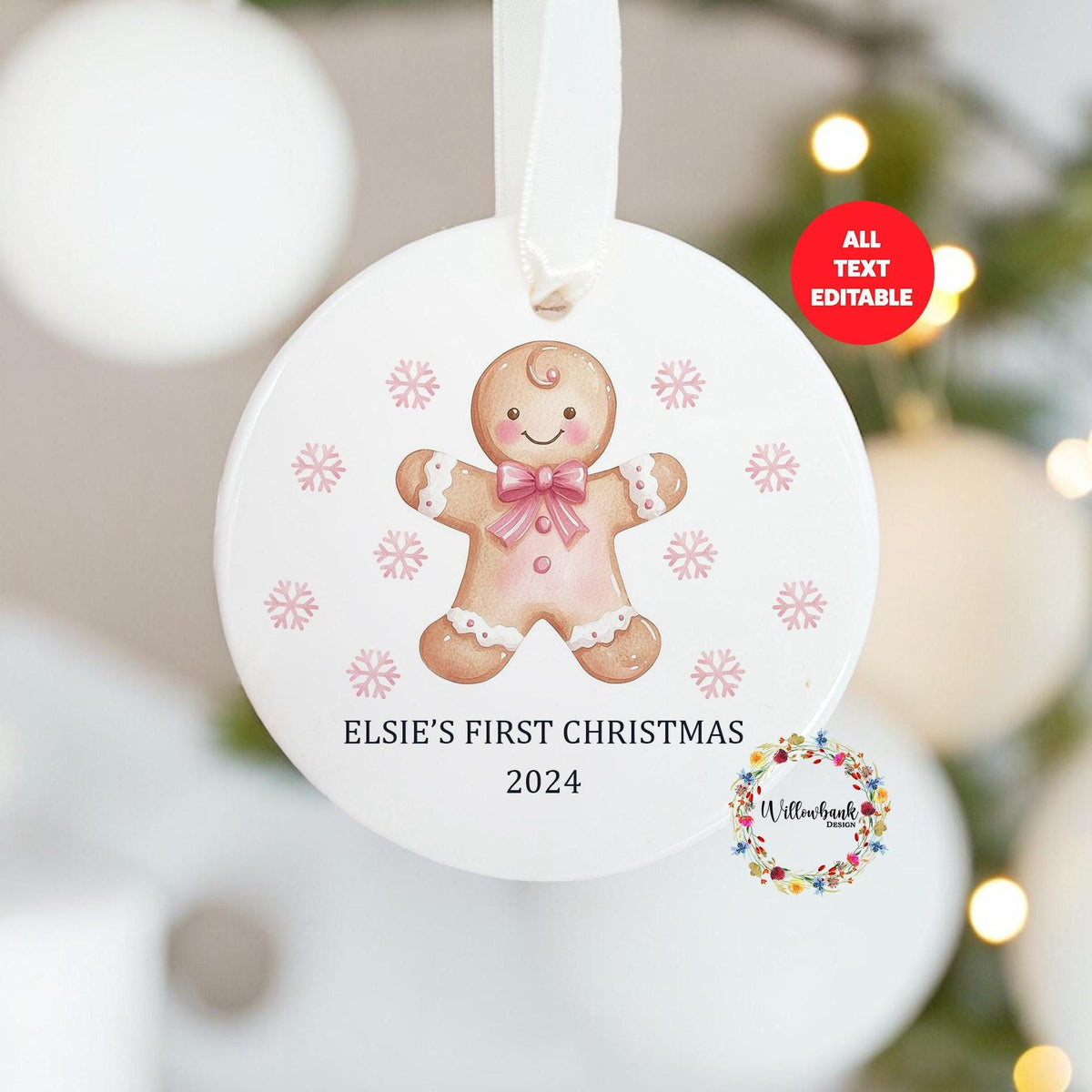 Personalised Christmas Gingerbread Tree Decoration