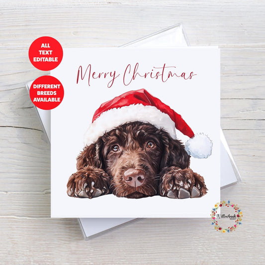 Personalised Labradoodle Christmas Card l Dog Lover Festive Card l Santa Dogs