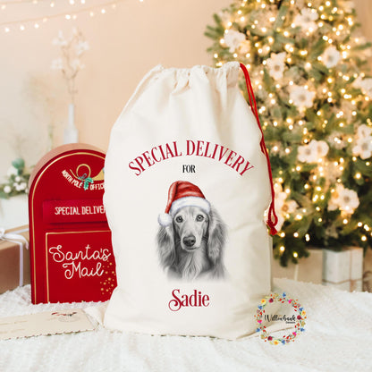 Saluki Christmas Santa Sack