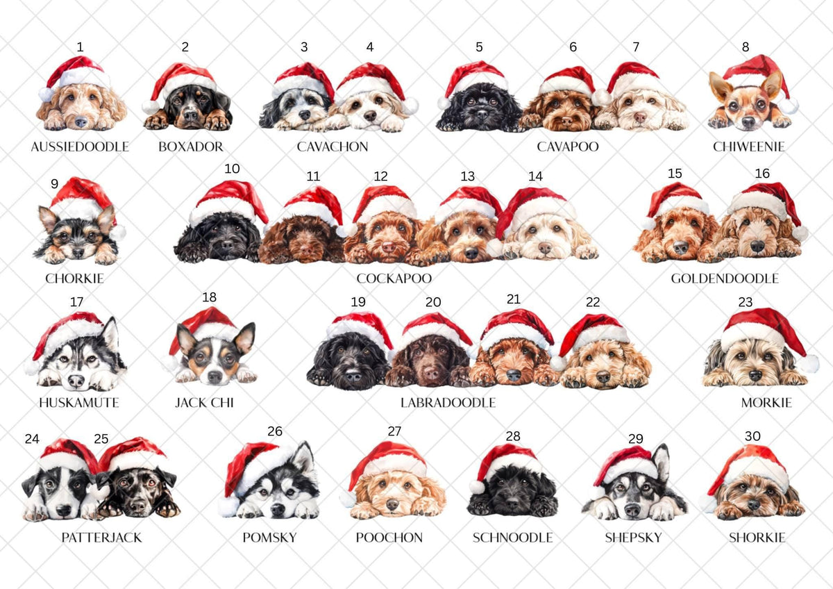 Beagle Christmas Card l Dog Lover Festive Card l Santa Dogs
