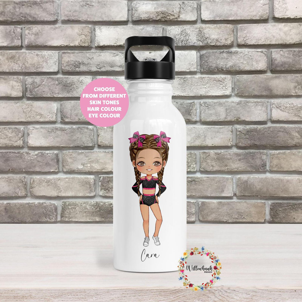 Personalised Cheerleader Water Bottle l Dance Drinks Bottle l Handled Drink Bottles