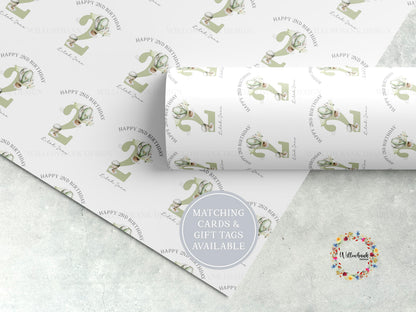 Personalised Hot Air Balloon Wrapping Paper l Custom Children's Birthday Gift Wrap