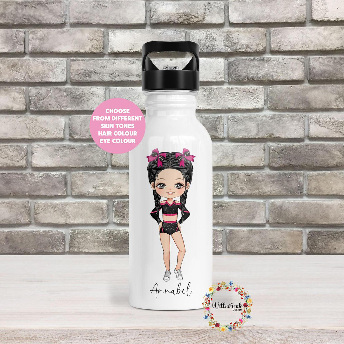 Personalised Cheerleader Water Bottle l Dance Drinks Bottle l Handled Drink Bottles