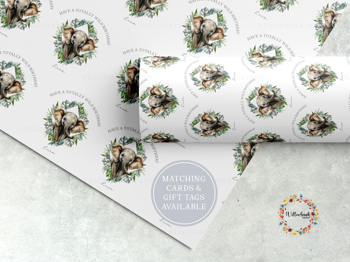 Personalised Safari Animal Wrapping Paper