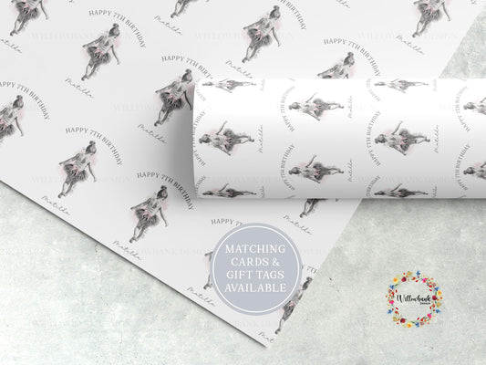 Personalised Ballerina Wrapping Paper l Custom Gift Wrap
