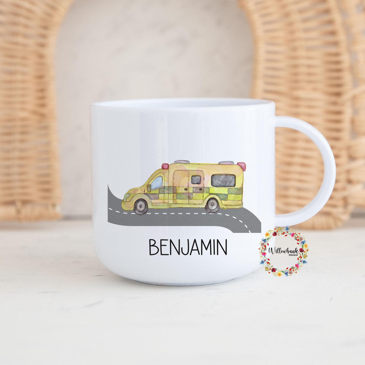 Children's Emergency Services Personalised Kids Unbreakable 6oz Mug l Gift For Child l Ambulance l Police Car l Fire Engine