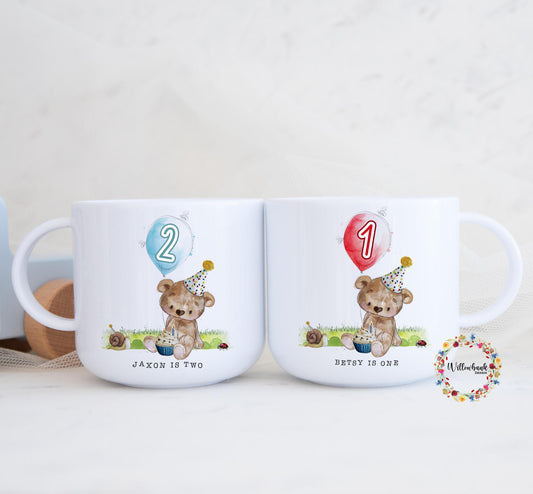 Children's Teddy Bear Personalised Kids Unbreakable 6oz Mug l Gift For Child l Birthday Gift l Christening Present l Toddler Cup
