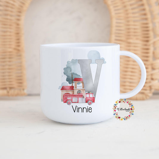 Children's Fire Engine Personalised Kids Unbreakable 6oz Mug l Gift For Child l Emergency Services l Emergency Vehicles l Toddler Cup