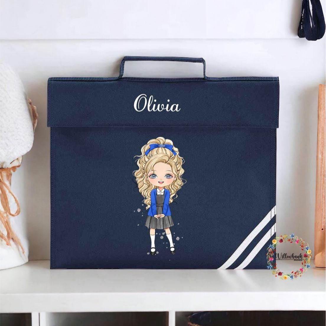 Personalised School Book Bag l Reading Book Bag l Back To School Supplies l Custom School Uniform l Personalised Character l New School