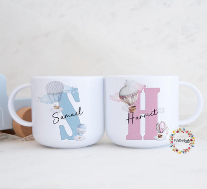Children's Hot Air Balloon Personalised Kids Unbreakable 6oz Mug l Gift For Child l First Birthday l Christening l Kids Gift l Toddler Gift
