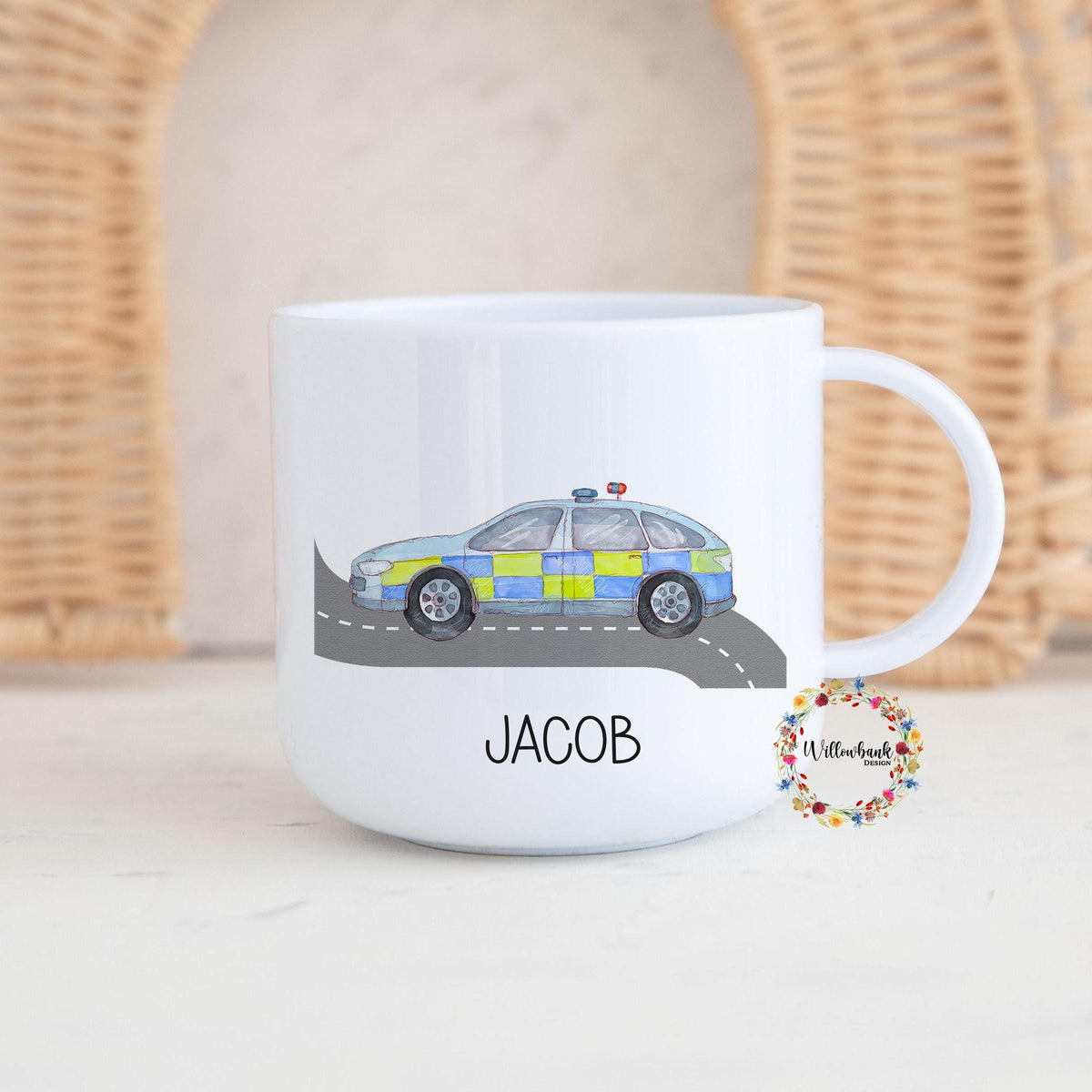 Children's Emergency Services Personalised Kids Unbreakable 6oz Mug l Gift For Child l Ambulance l Police Car l Fire Engine