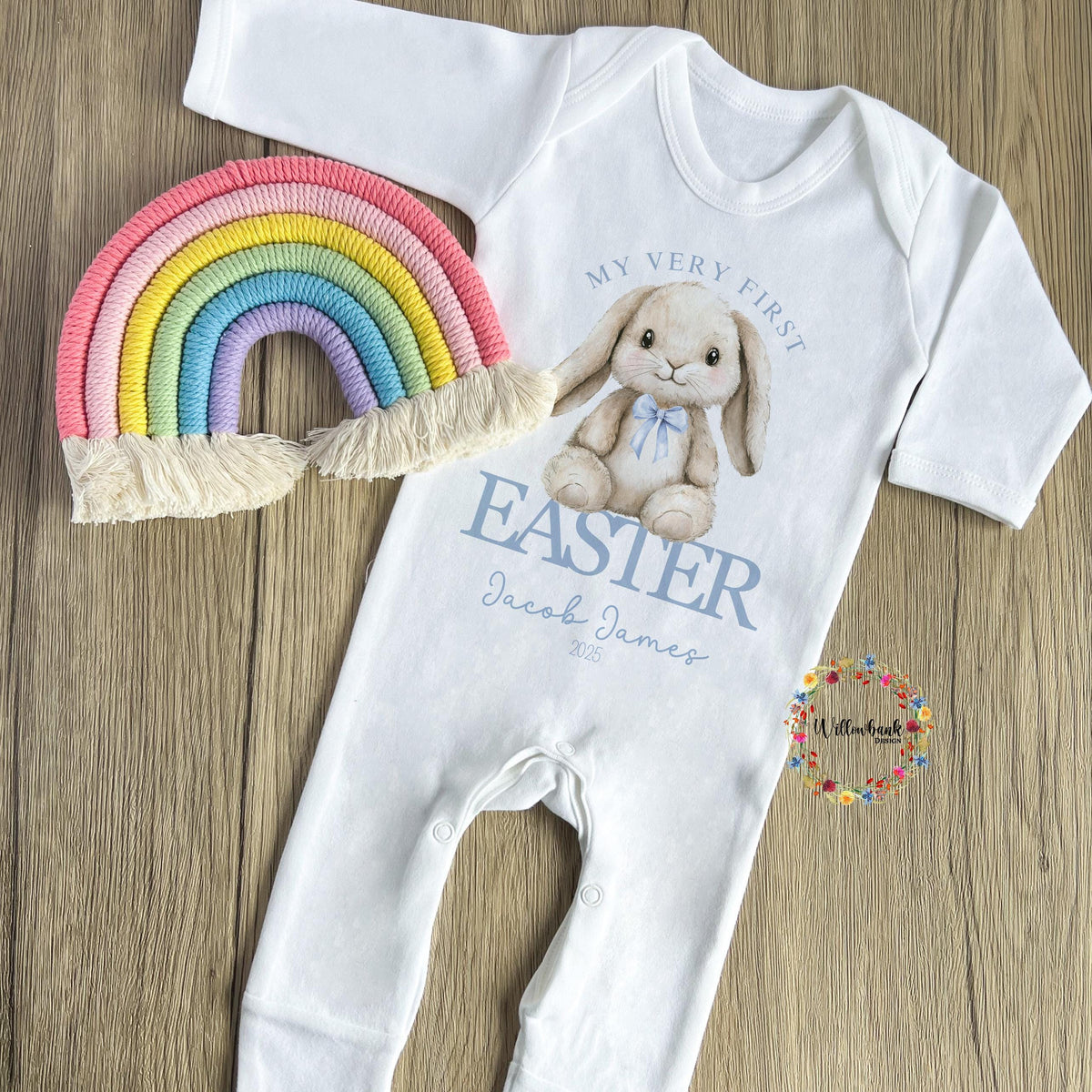Personalised My First Easter Baby Grow l Bunny Rabbit l 1st Easter l Happy Easter l First Easter Outfit