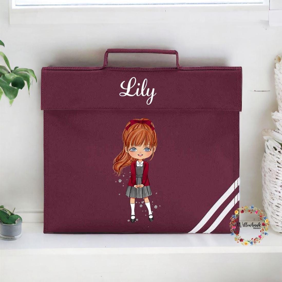 Personalised School Book Bag l Reading Book Bag l Back To School Supplies l Custom School Uniform l Personalised Character l New School