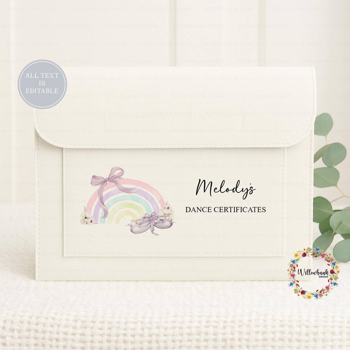 Personalised Ballet Certificate Document Holder l Dance Certificate Holder l Ballerina Rainbow l Ballet Shoes