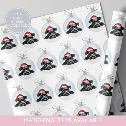 Miniature Schnauzer Christmas Wrapping Paper l Gift Wrap l Dog Xmas Paper l Christmas Bauble l Dog Lover l Dog Mama l White Schnauzer