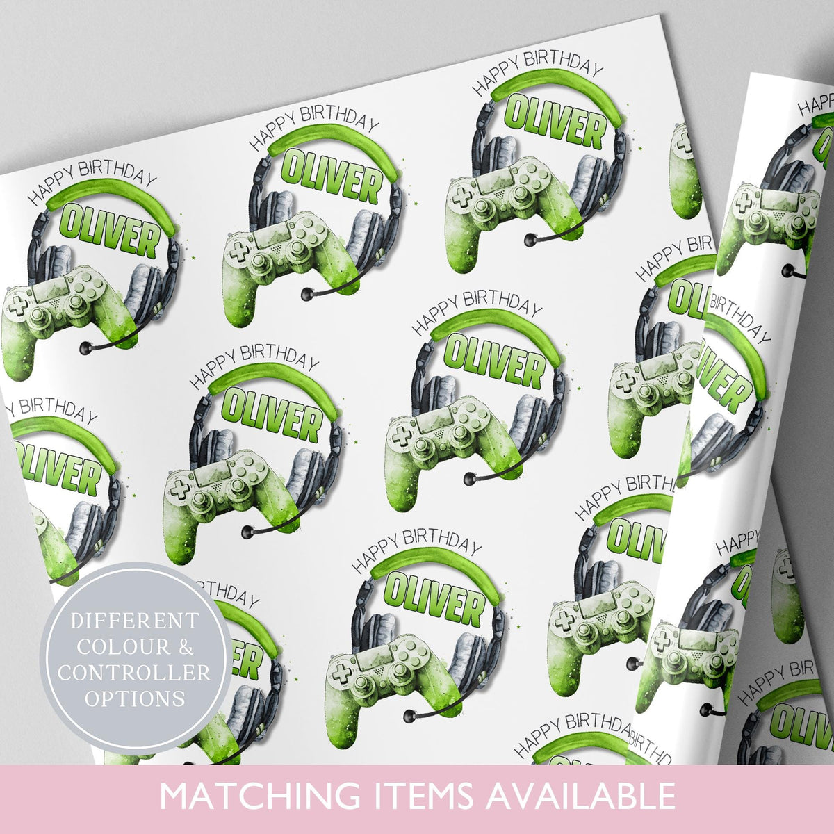 Personalised Gamer Wrapping Paper l Custom Gift Wrap l Children's Birthday Theme l Kids Birthday l Gaming Theme
